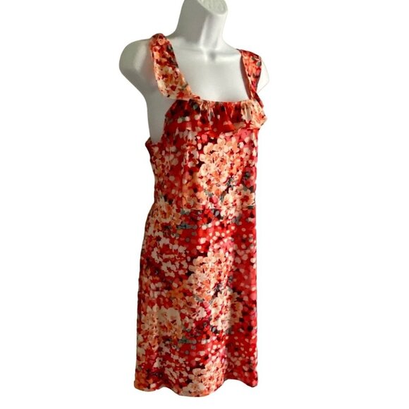 Glamour Floral Dress with Ruffle and Tie in Back Women's Size 8P NEW - Picture 4 of 10